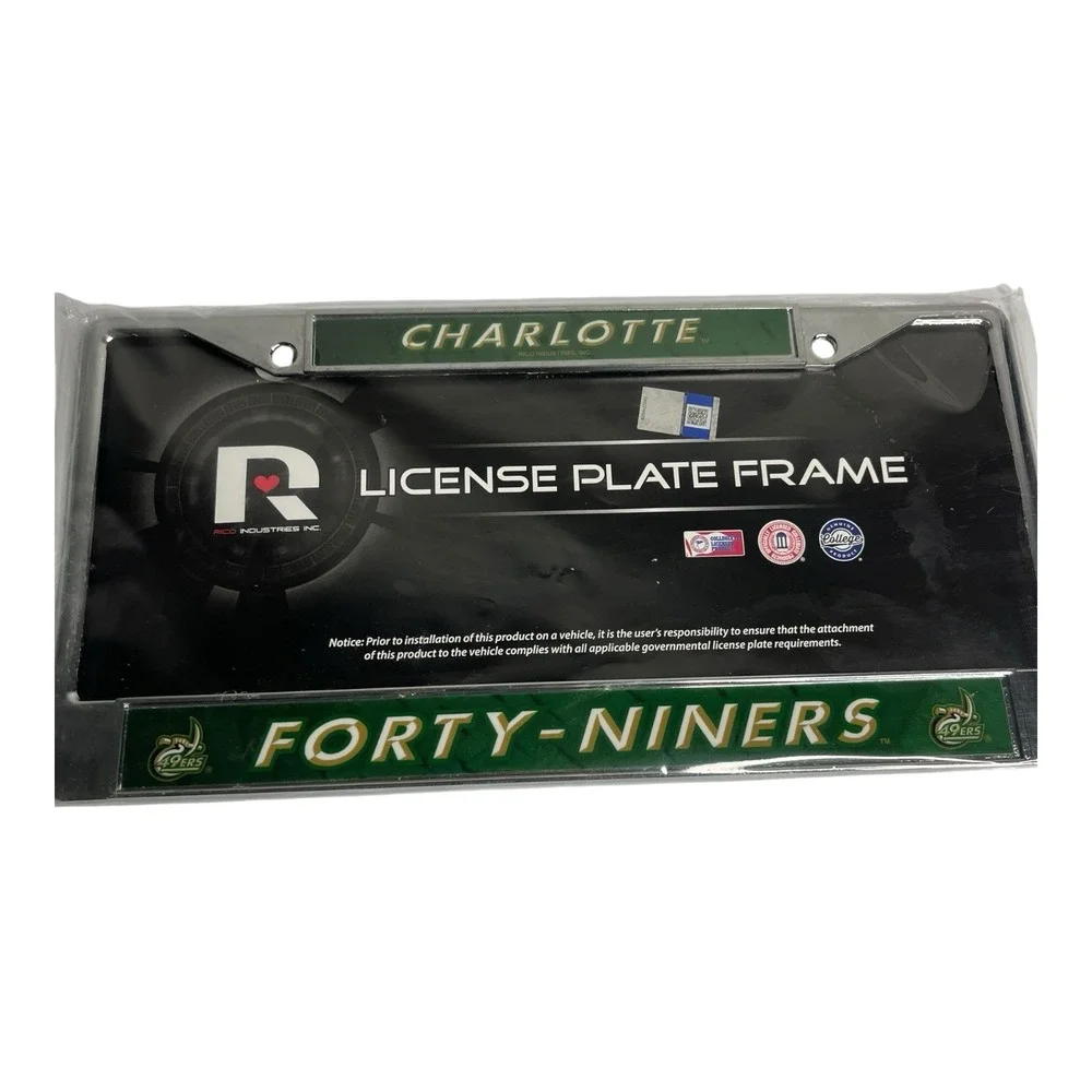 Rico Industries UNC Charlotte Forty Niners License Plate Frame College Carolina